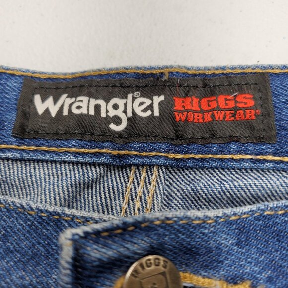 Wrangler Riggs Jeans Mens 36x34 Blue Workwear Utility Carpenter 3W050AI Denim - Picture 6 of 8